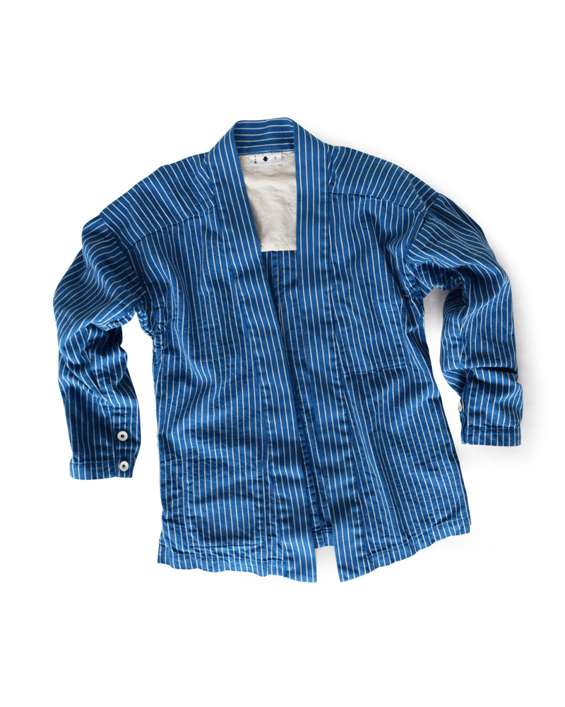 Yoshiyuki / YAMATO #4 "Chain Stripes" white on blue Image